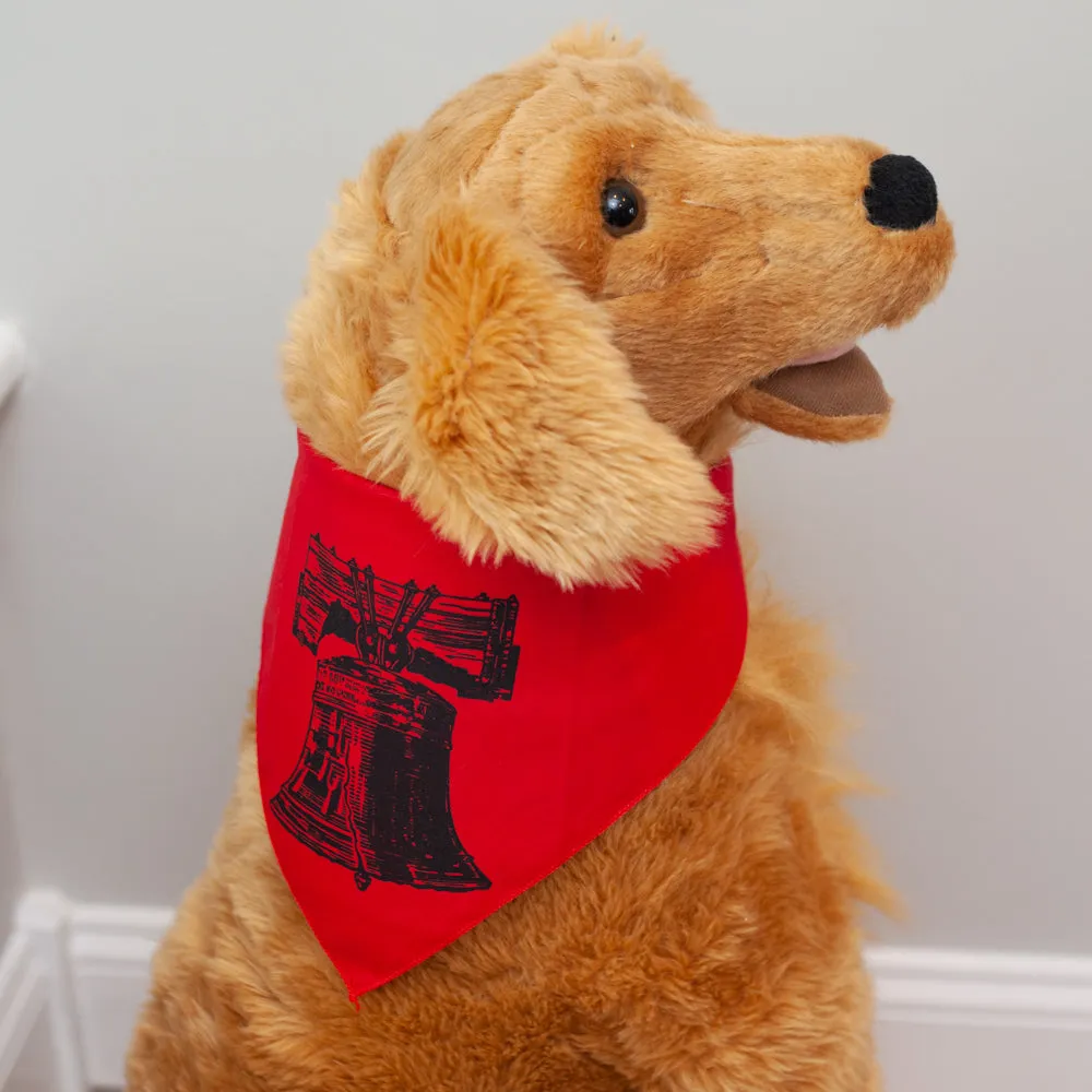 Philadelphia dog bandanna, Liberty Bell dog bandanna, red dog bandanna