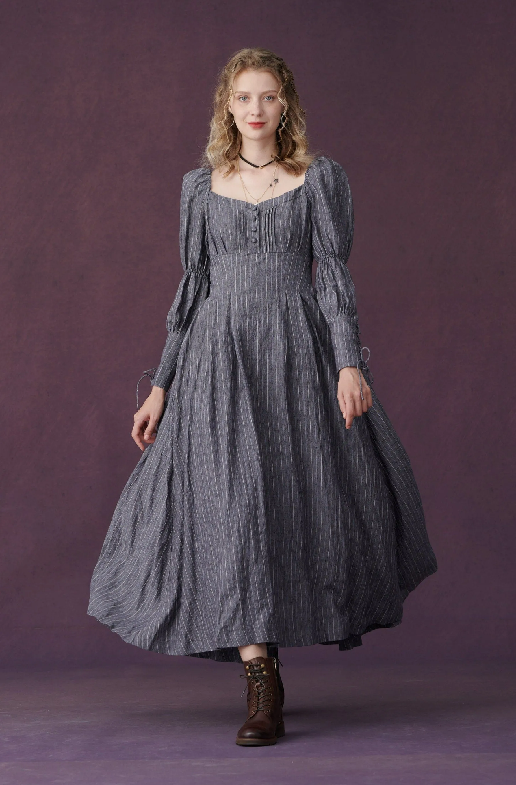 PHOENIX 24 | REGENCY LACE-UP LINEN DRESS