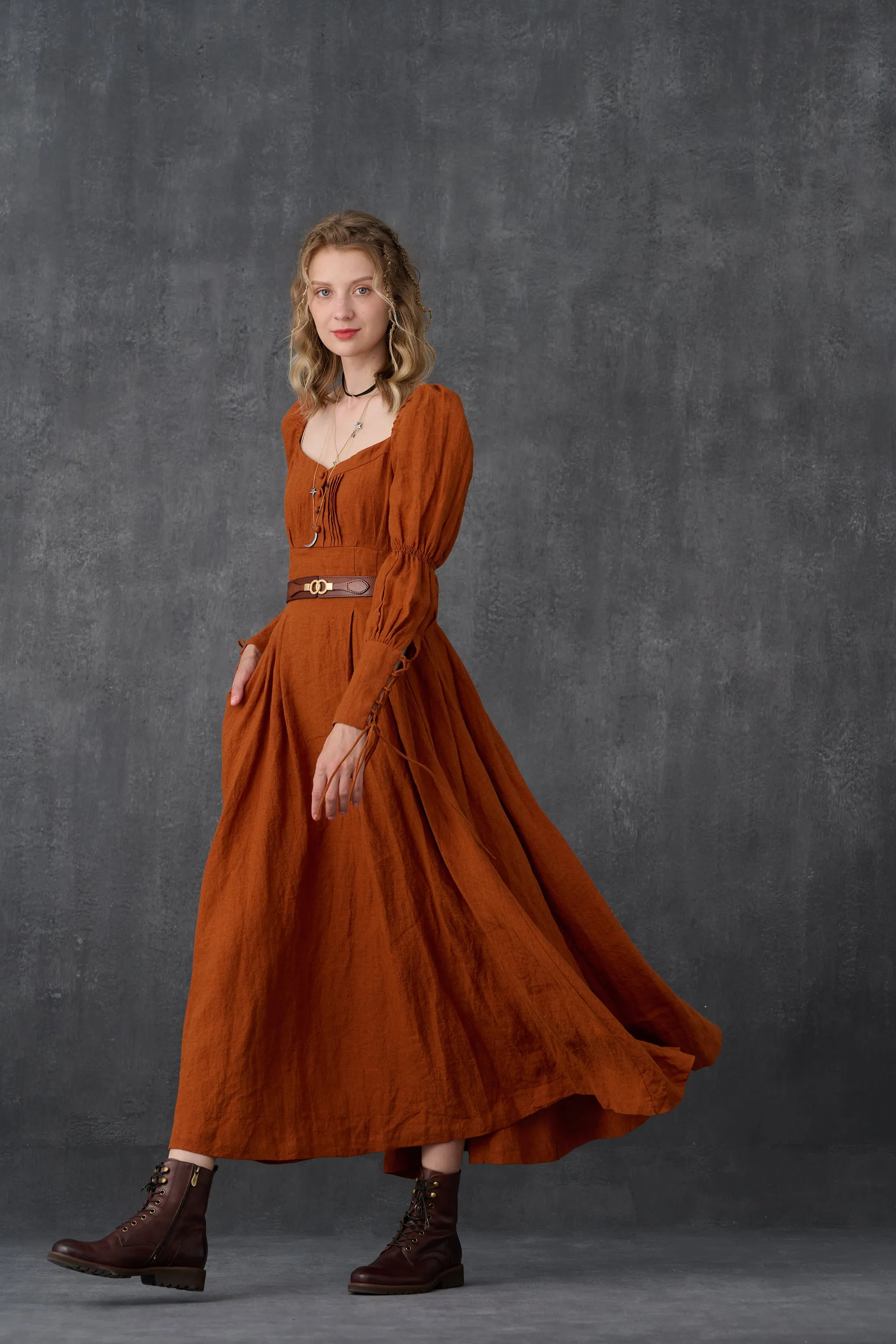 PHOENIX 24 | REGENCY LACE-UP LINEN DRESS