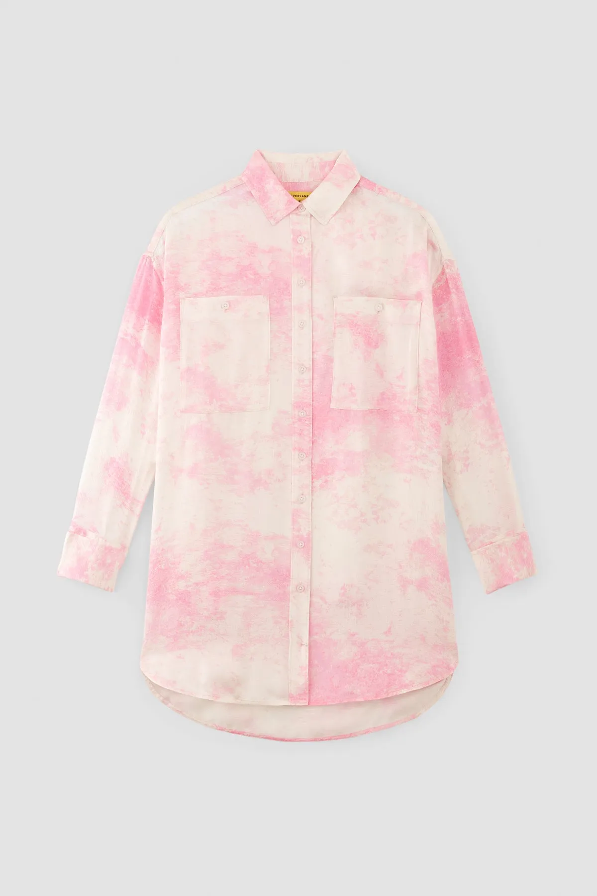 PINK TIE-DYE SATIN SHIRT