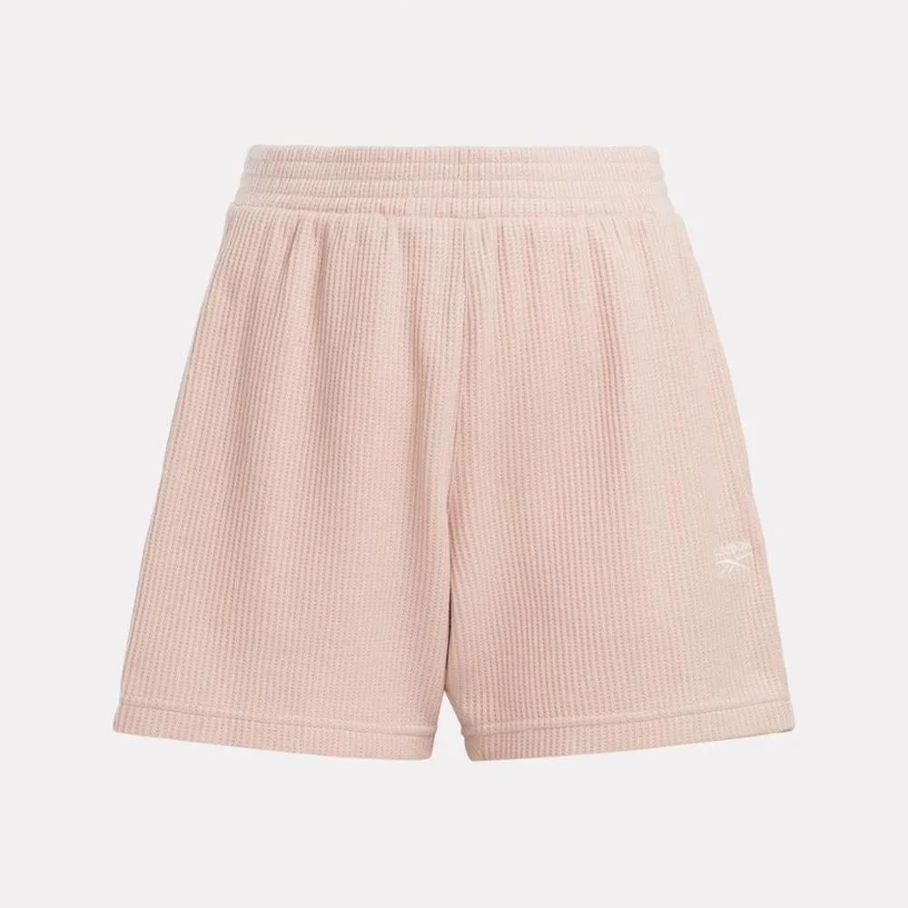 Reebok Apparel Women Classics Wardrobe Essentials Waffle Shorts PINSTU