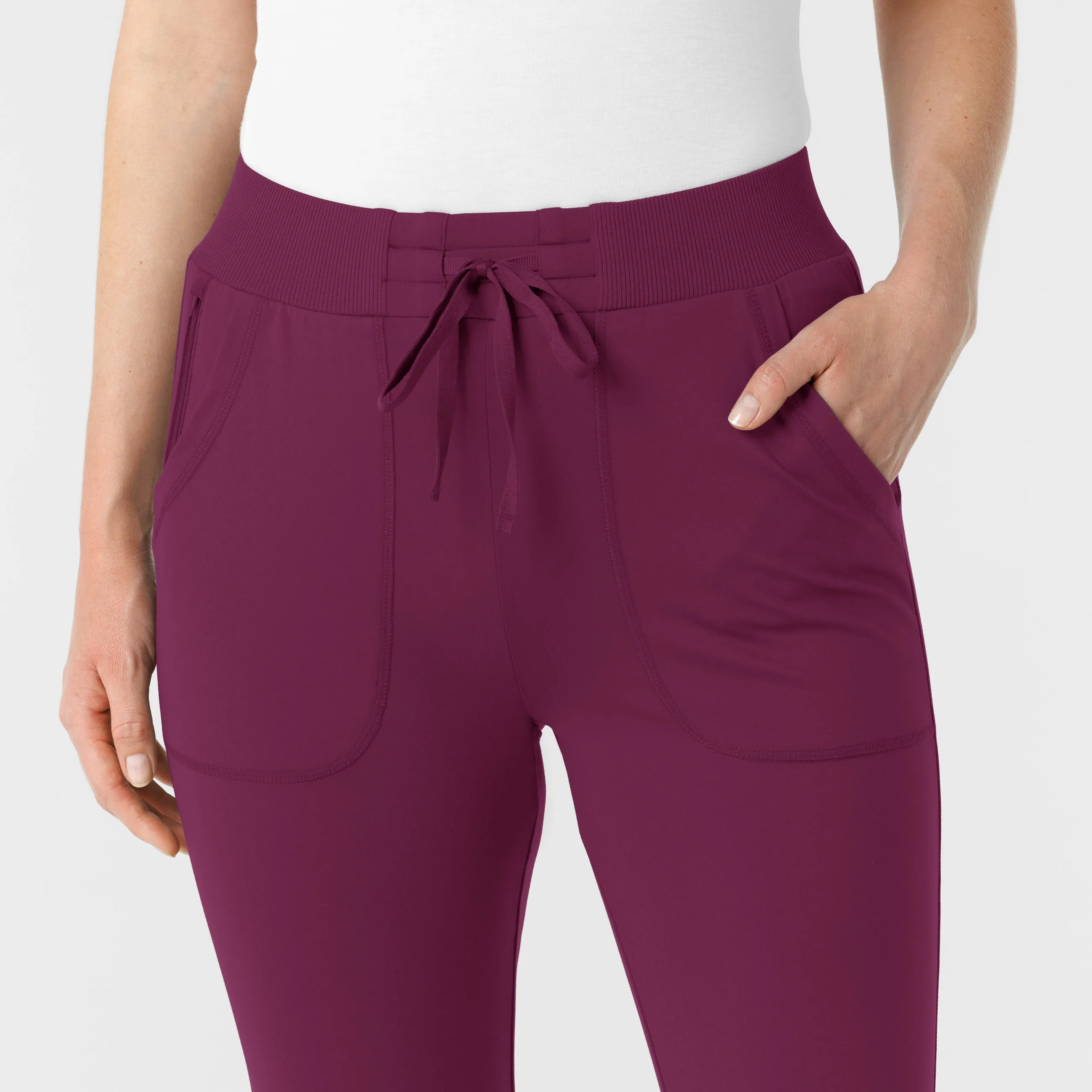 RENEW Knit Women's Track Scrub Pant - Wine