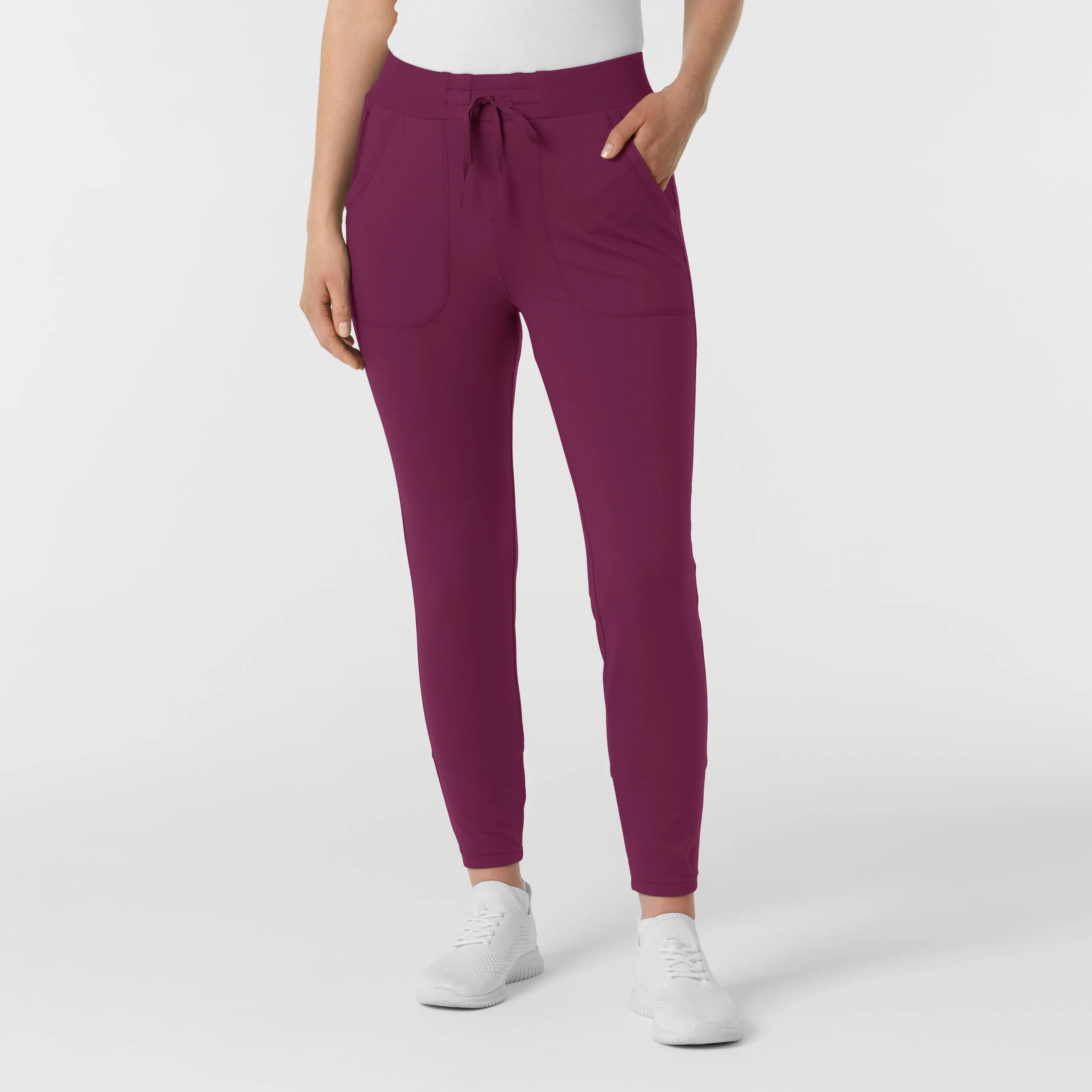 RENEW Knit Women's Track Scrub Pant - Wine