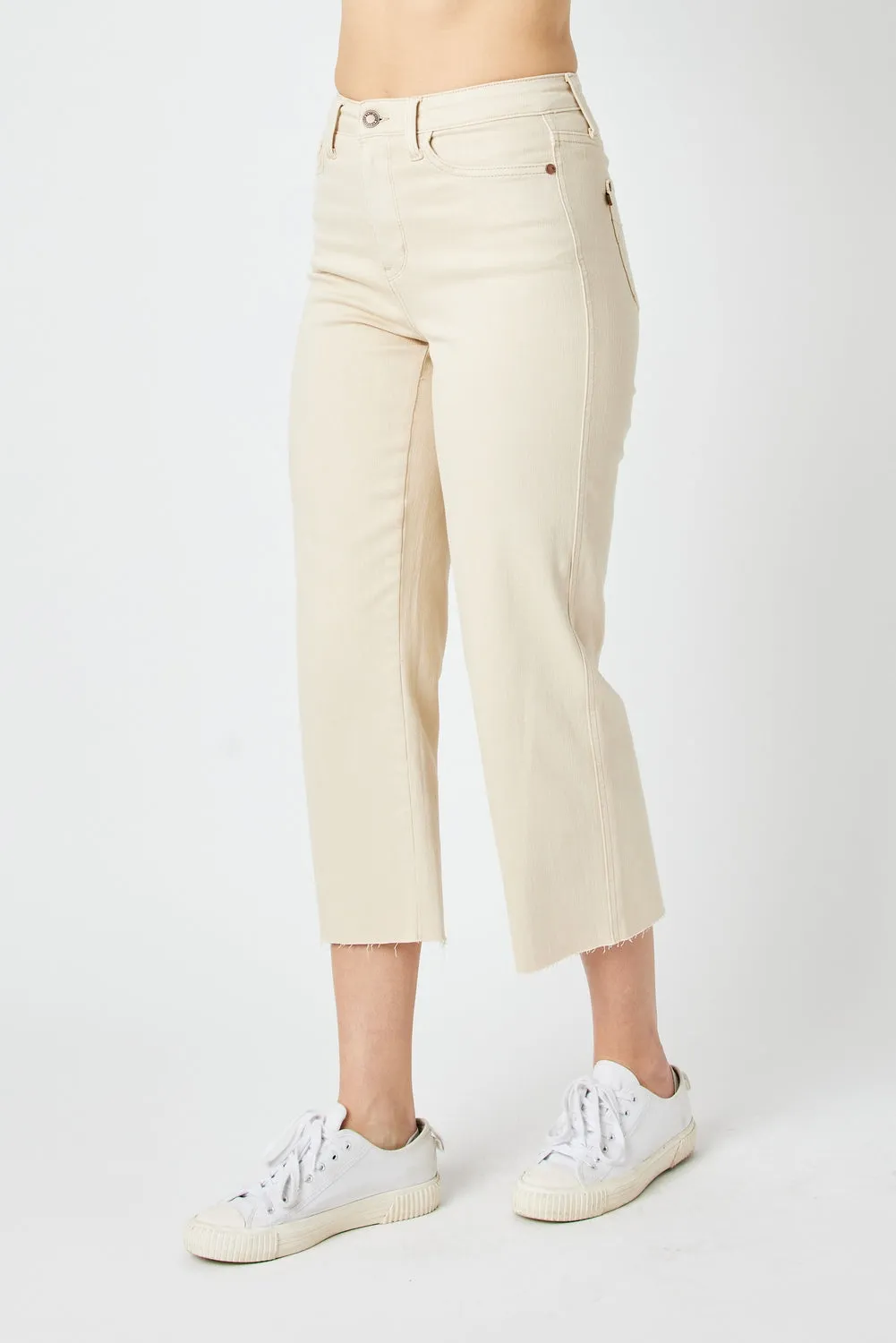 Shannon High Rise Crop Natural Wide Leg Jeans - PLUS