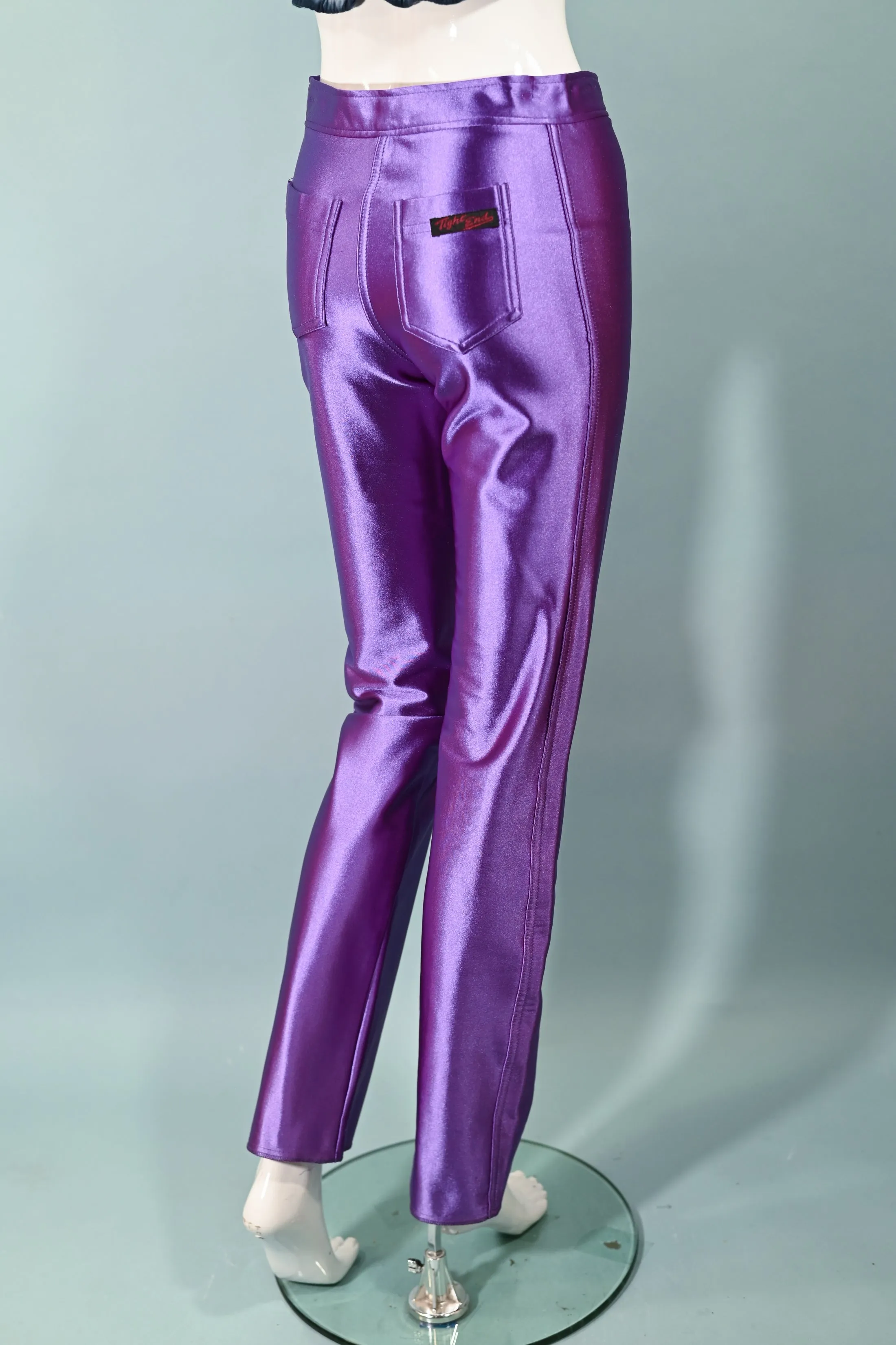 SOLD Vintage 70s Purple Spandex Disco Pants, Tight End XS