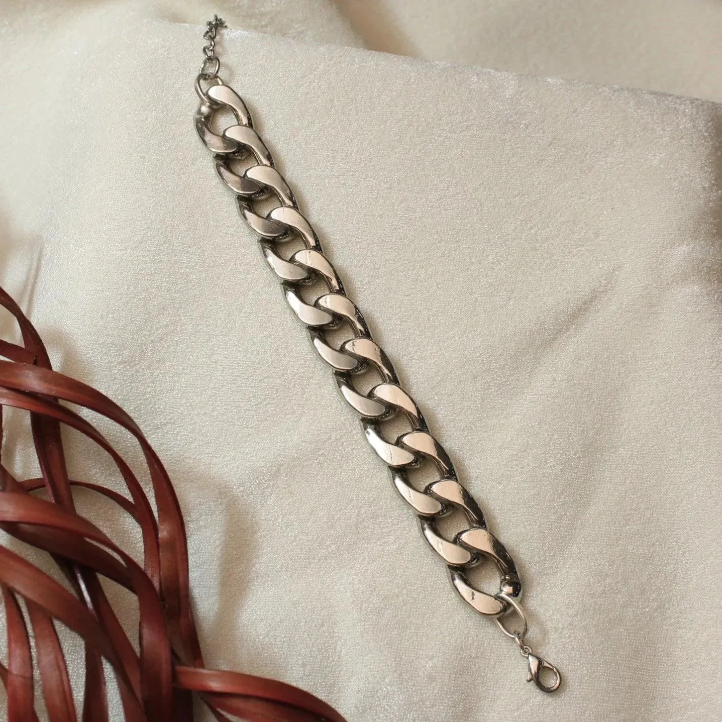 TFC Chunky Thick Chain Silver Plated Bracelet