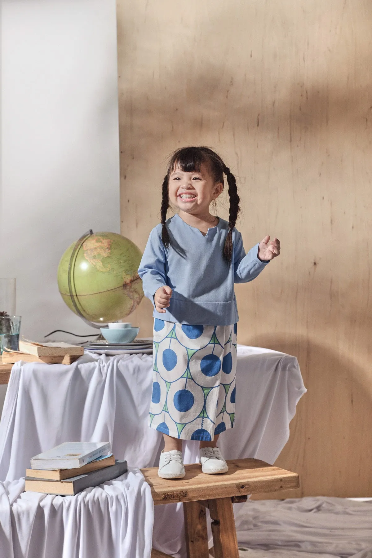 The Balik Babies Kurung - Light Pigeon Blue