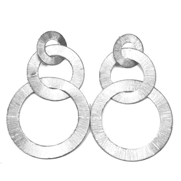 Tri-Circle Brushed Earrings