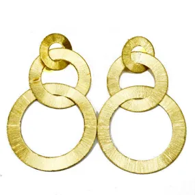 Tri-Circle Brushed Earrings