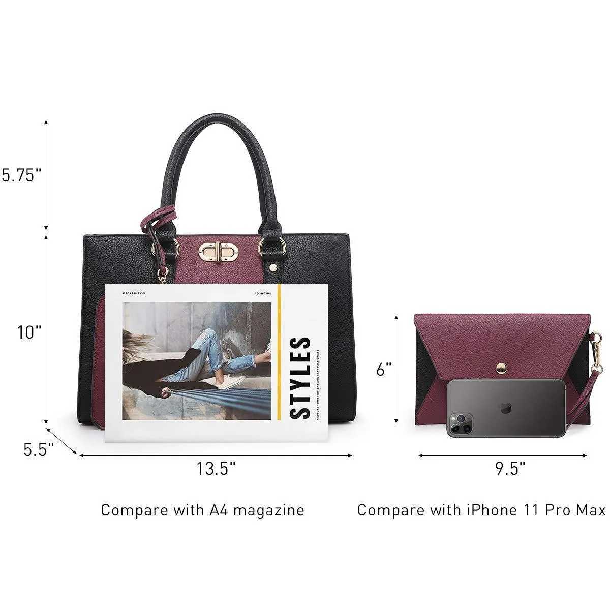 Two-tone 3-in-1 Handbag