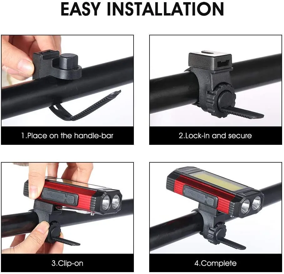 Waterproof USB Rechargeable Bike Front Light