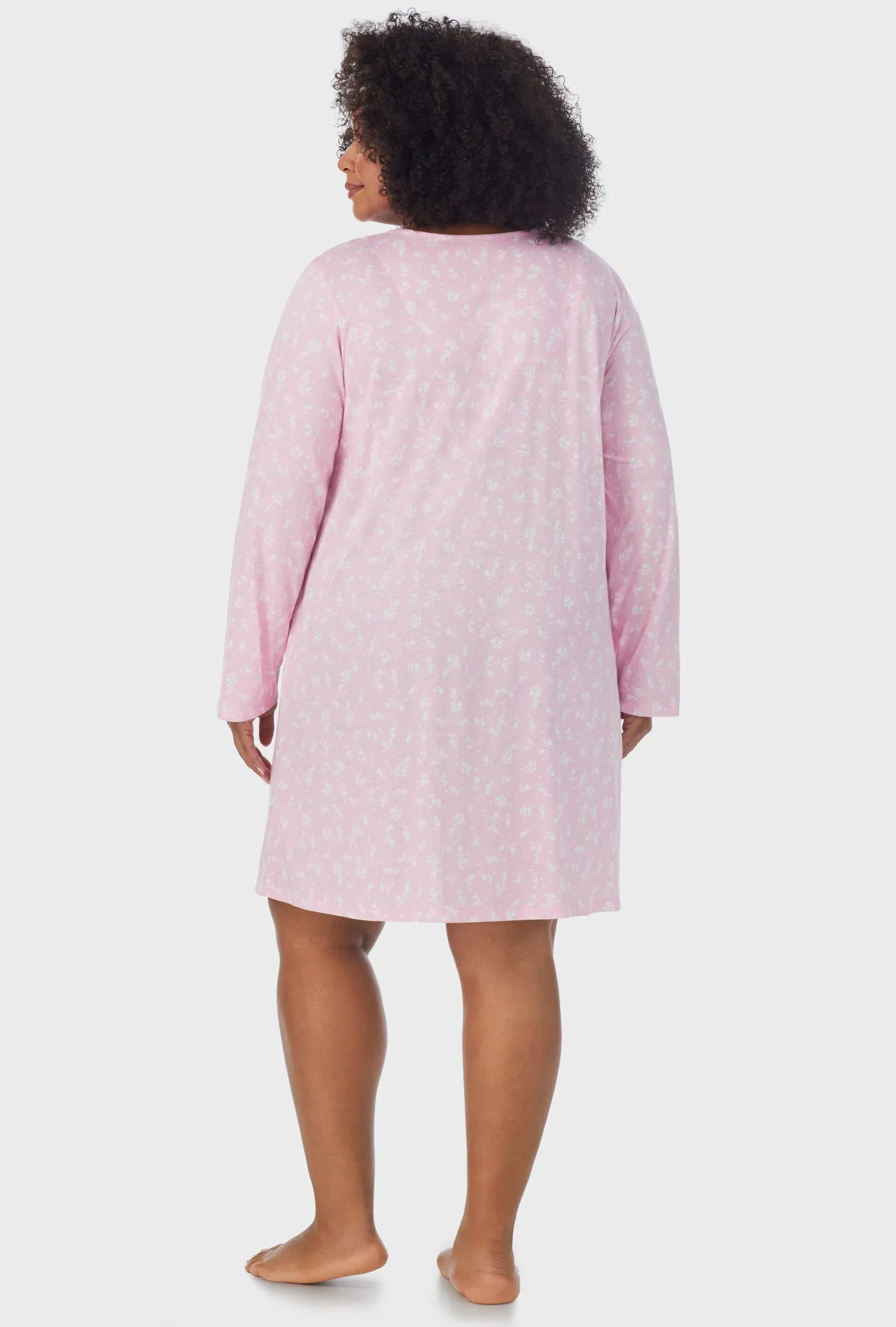 White Rosebuds Long Sleeve Nightgown