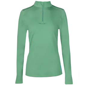 Women's Micro-Elite Chamois Solid Zip-T - Forest Green